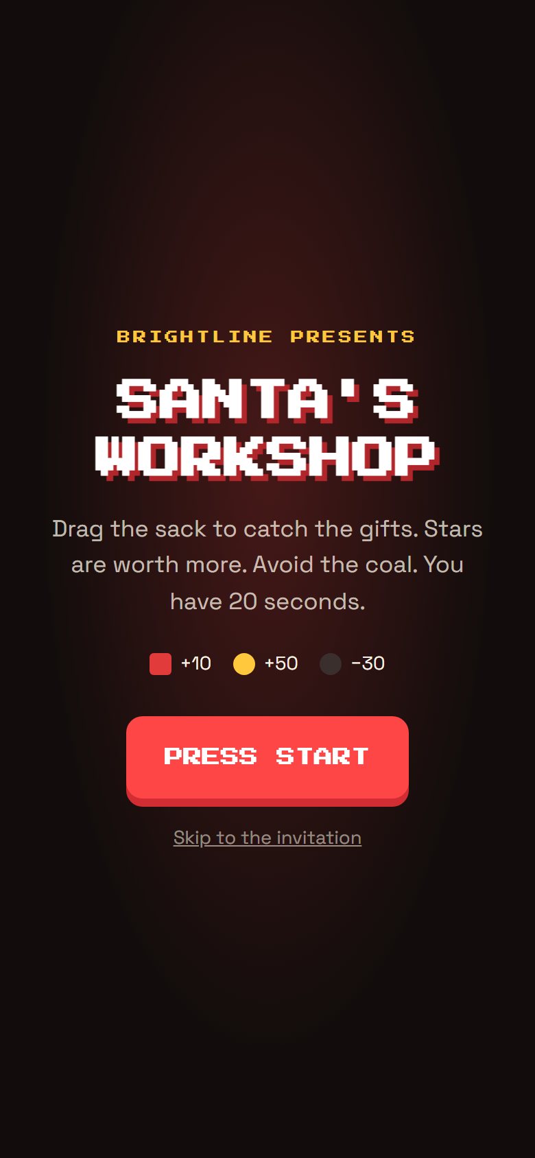 Santa's Workshop interactive Christmas invitation demo