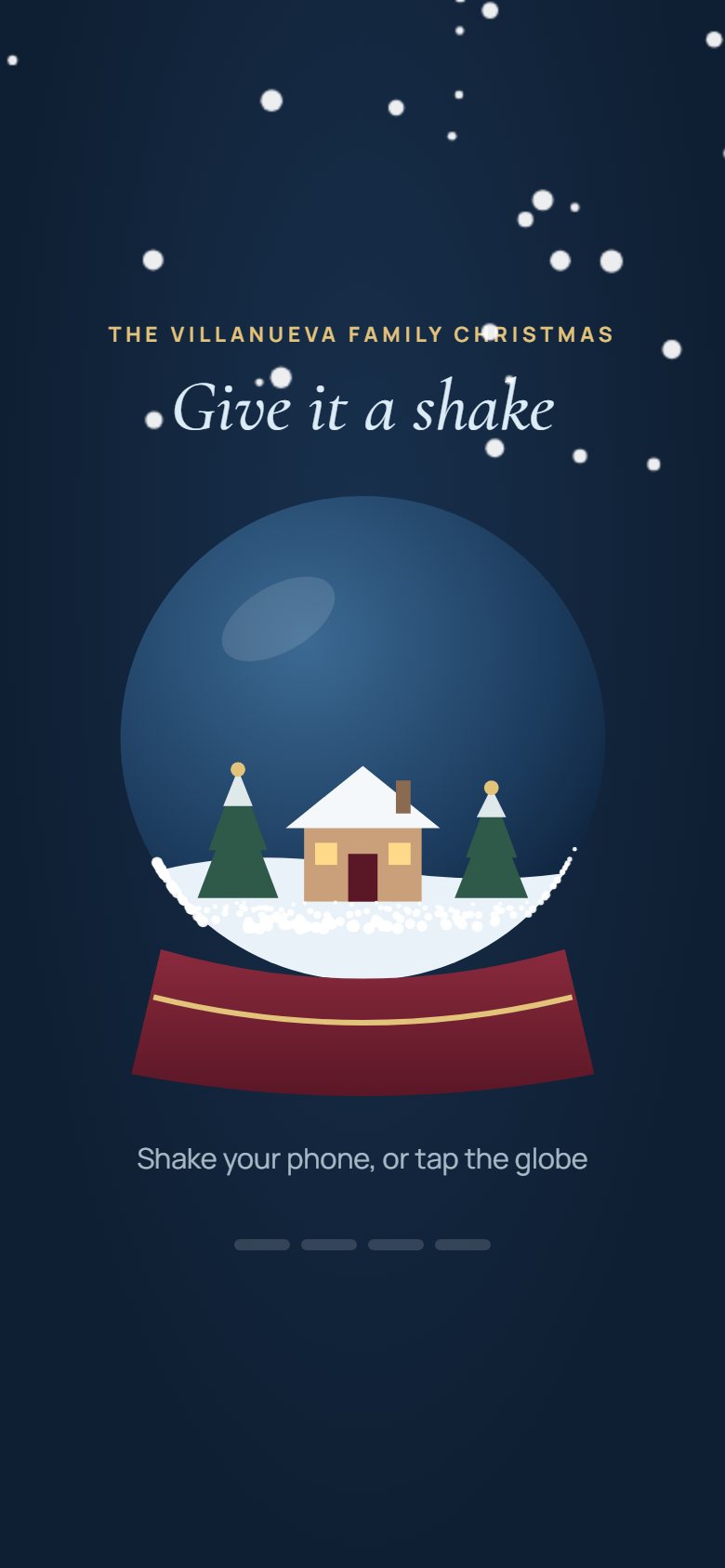 Snow Globe interactive Christmas invitation demo